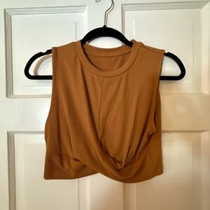 Twist Front Tan Crop Top
